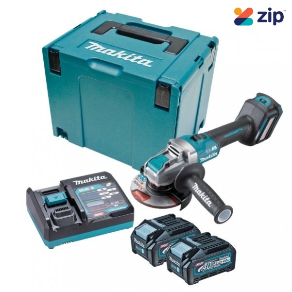 Makita GA041GM202 - 40V Max 4.0Ah Li-ion Cordless Brushless XGT X-Lock 125mm (5") Slide Switch Angle Grinder Kit